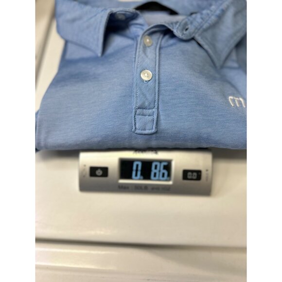 Travis Mathew Mens Active Golf Blue Stripe Short Sleeve Polo Shirt XXL - Picture 7 of 9